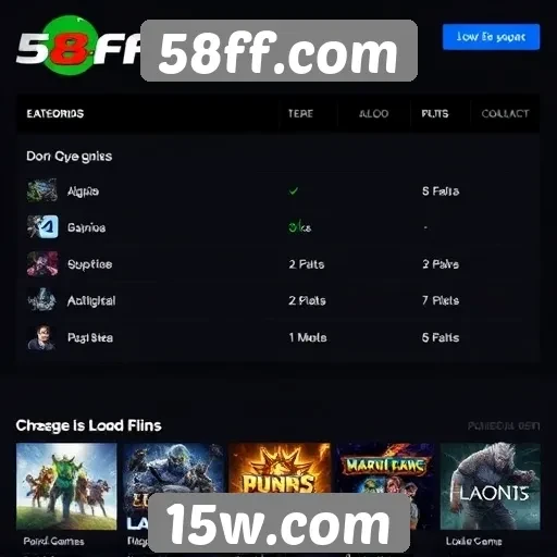 Análise das principais categorias de jogos no 58ff.com
